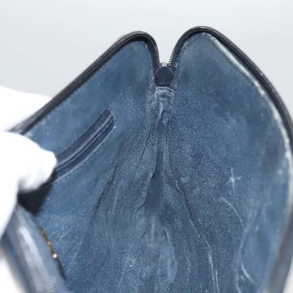 GUCCI Micro GG Supreme Shoulder Bag PVC Navy Gold - Picture 11 of 15